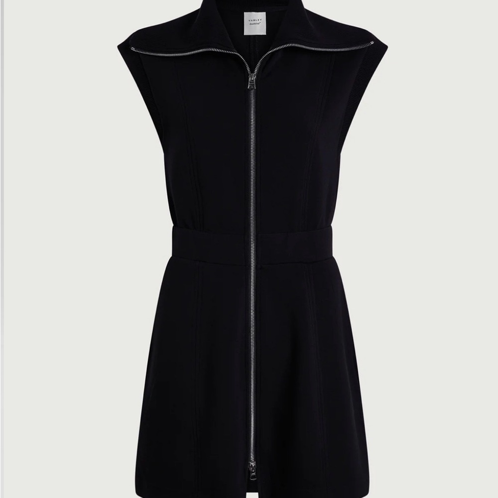 Varley Black Sleeveless Zip Dress